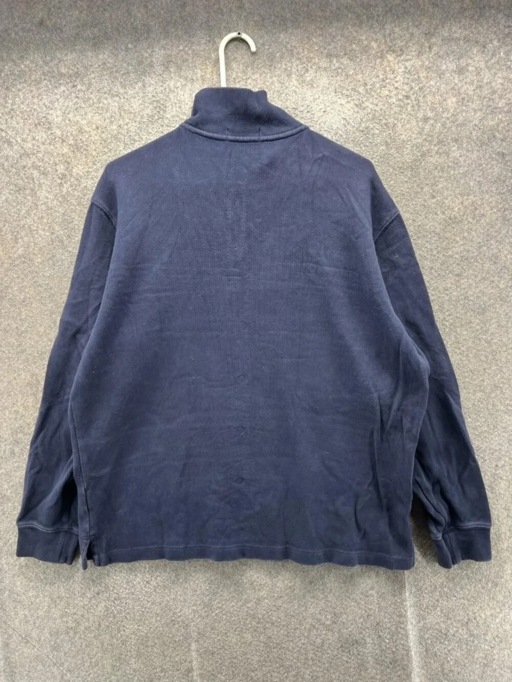 Polo Ralph Lauren Sweatshirt Mens Large Blue 1/4 Zip Mock Neck Pony Pullover